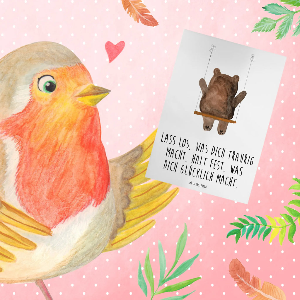 Greetings card Lass los, was dich traurig macht, halt fest, was dich glücklich macht. Geburtstagskarte, Ansichtskarten, Klappkarte, Einladungskarte, Hochzeitskarte, Karte, Grußkarte, Glückwunschkarte