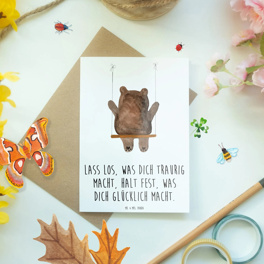 Greetings card Lass los, was dich traurig macht, halt fest, was dich glücklich macht. Geburtstagskarte, Ansichtskarten, Klappkarte, Einladungskarte, Hochzeitskarte, Karte, Grußkarte, Glückwunschkarte