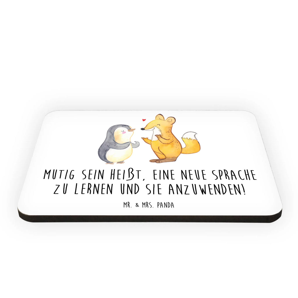 Magnet Mutig sein heißt, eine neue Sprache zu lernen und sie anzuwenden! Notiz Magnet, Souvenir Magnet, Pinnwandmagnet, Dekomagnet, Kühlschrank Dekoration, Kühlschrankmagnet, Whiteboard Magnet, Motivmagnete