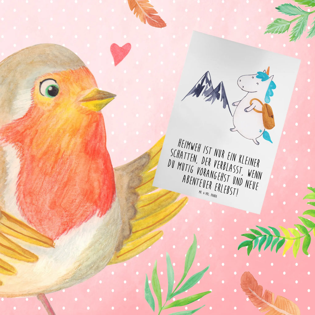 Greetings card Heimweh ist nur ein kleiner Schatten, der verblasst, wenn du mutig vorangehst und neue Abenteuer erlebst! Grußkarte, Klappkarte, Ansichtskarten, Geburtstagskarte, Karte, Hochzeitskarte, Glückwunschkarte, Einladungskarte