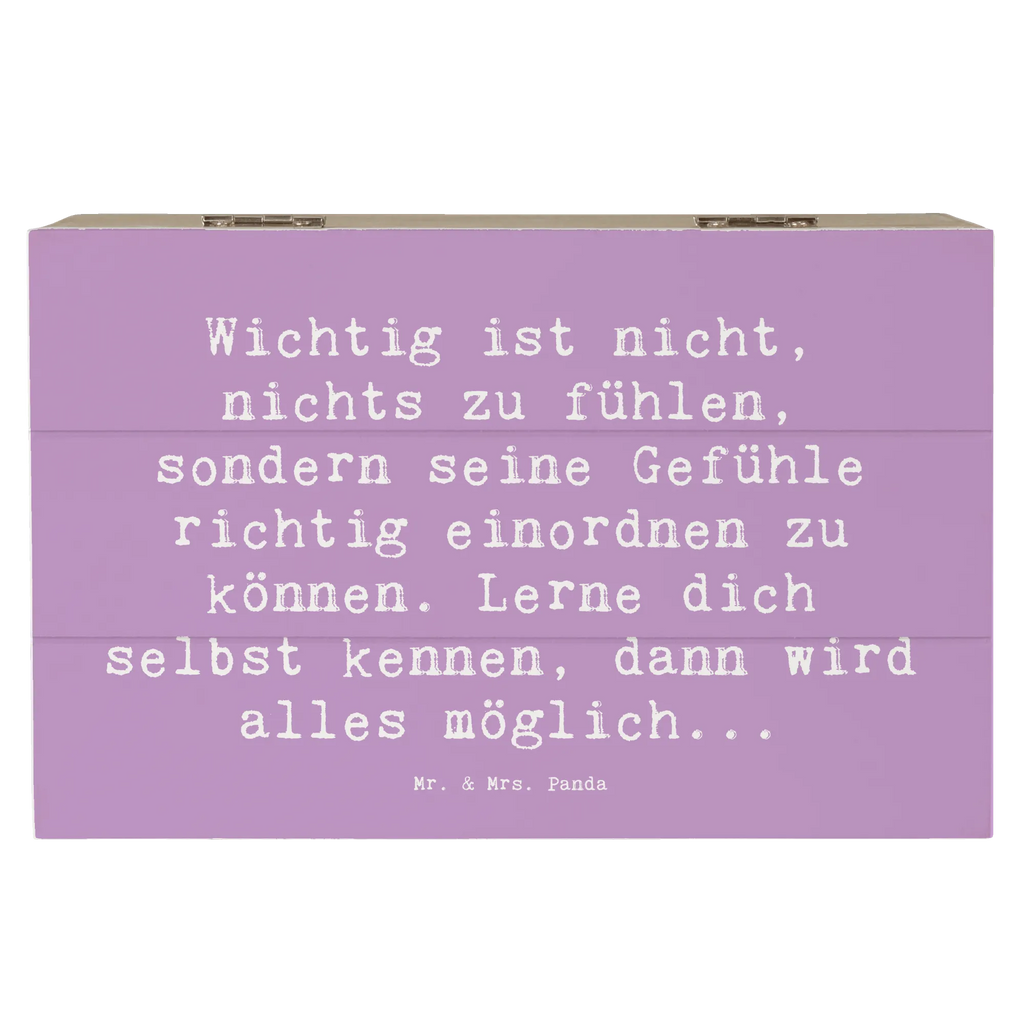 Wooden chest Saying Wichtig ist nicht, nichts zu fühlen, sondern seine Gefühle richtig einordnen zu können. Lerne dich selbst kennen, dann wird alles möglich... Dekokiste, Geschenkdose, Erinnerungskiste, Schatulle, Erinnerungsbox, Truhe, XXL, Aufbewahrungsbox, Kiste, Geschenkbox, Schatzkiste, Holzkiste