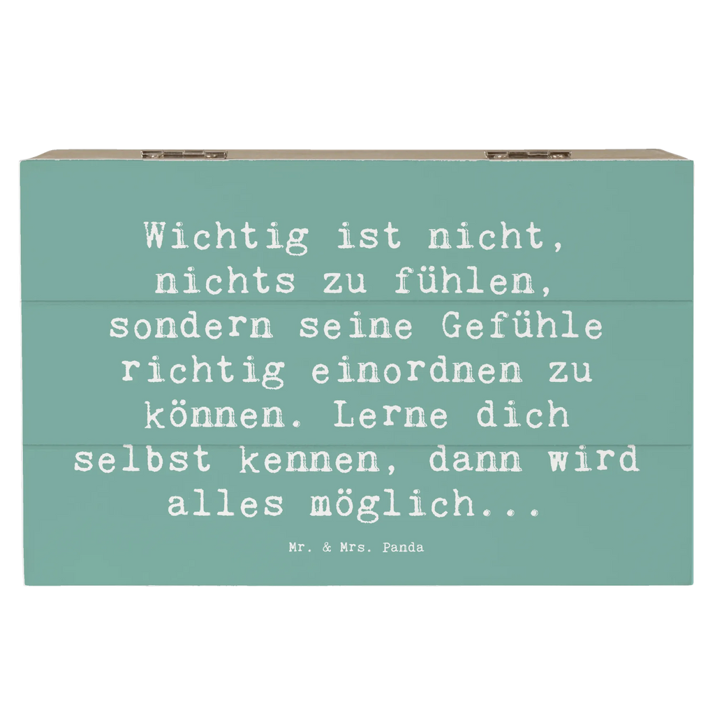 Wooden chest Saying Wichtig ist nicht, nichts zu fühlen, sondern seine Gefühle richtig einordnen zu können. Lerne dich selbst kennen, dann wird alles möglich... Dekokiste, Geschenkdose, Erinnerungskiste, Schatulle, Erinnerungsbox, Truhe, XXL, Aufbewahrungsbox, Kiste, Geschenkbox, Schatzkiste, Holzkiste