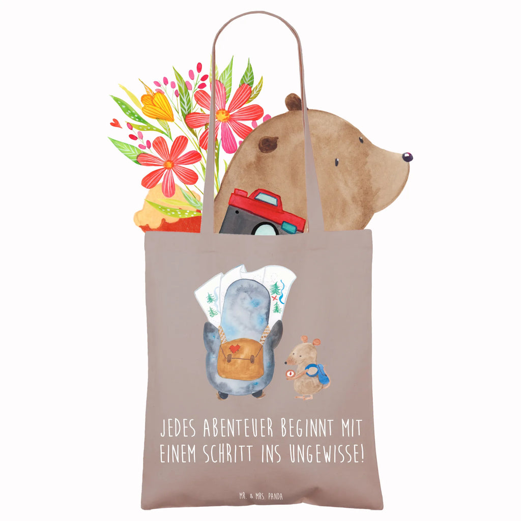 Tote bag Jedes Abenteuer beginnt mit einem Schritt ins Ungewisse! Beuteltasche, Beutel, Jutebeutel, Laptoptasche, Jutetasche, Tasche, Einkaufstasche, Schultertasche, Umhängetasche, Einkaufstüte, Badetasche, Strandtasche, Stofftasche, Stoffbeutel, Tragetasche, Shopper
