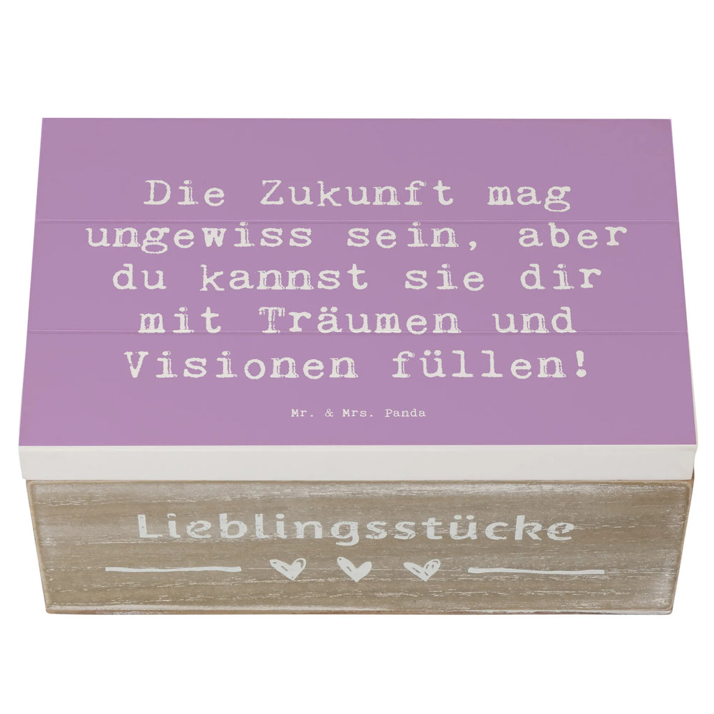 Wooden chest Saying Die Zukunft mag ungewiss sein, aber du kannst sie dir mit Träumen und Visionen füllen! Erinnerungskiste, Schatulle, XXL, Aufbewahrungsbox, Erinnerungsbox, Holzkiste, Schatzkiste, Geschenkdose, Truhe, Kiste, Geschenkbox, Dekokiste