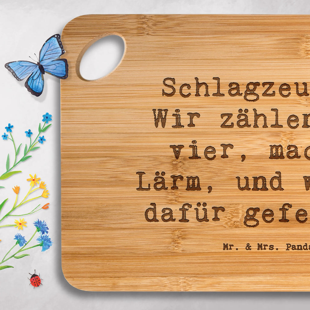 Bambus - deska do krojenia Przysłowie Schlagzeuger: Wir zählen bis vier, machen Lärm, und werden dafür gefeiert! Instrumenty, prezenty dla muzyków, miłośników muzyki