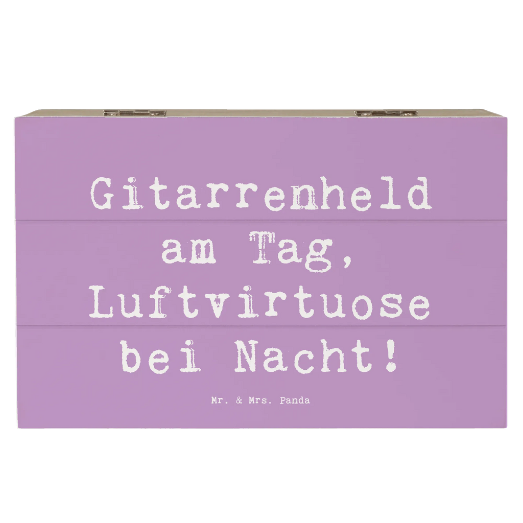 Holzkiste Spruch Gitarrenheld Dekokiste, Erinnerungskiste, Kiste, Geschenkdose, XXL, Aufbewahrungsbox, Geschenkbox, Erinnerungsbox, Schatzkiste, Truhe, Holzkiste, Schatulle, Instrumente, Geschenke Musiker, Musikliebhaber