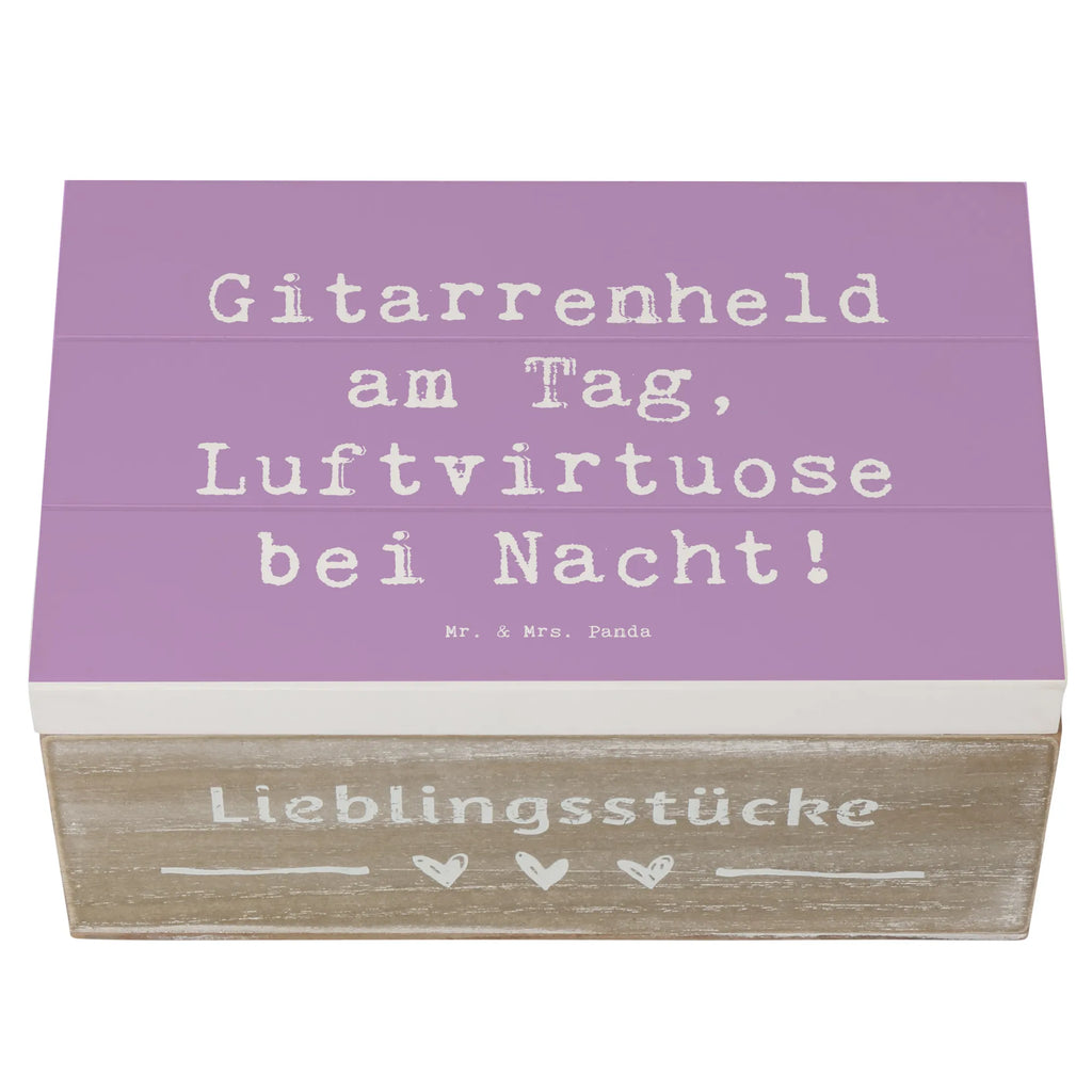 Holzkiste Spruch Gitarrenheld Dekokiste, Erinnerungskiste, Kiste, Geschenkdose, XXL, Aufbewahrungsbox, Geschenkbox, Erinnerungsbox, Schatzkiste, Truhe, Holzkiste, Schatulle, Instrumente, Geschenke Musiker, Musikliebhaber