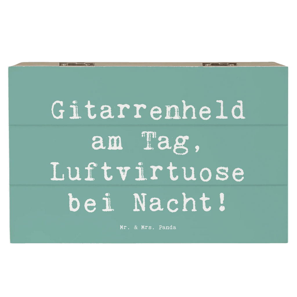 Holzkiste Spruch Gitarrenheld Dekokiste, Erinnerungskiste, Kiste, Geschenkdose, XXL, Aufbewahrungsbox, Geschenkbox, Erinnerungsbox, Schatzkiste, Truhe, Holzkiste, Schatulle, Instrumente, Geschenke Musiker, Musikliebhaber