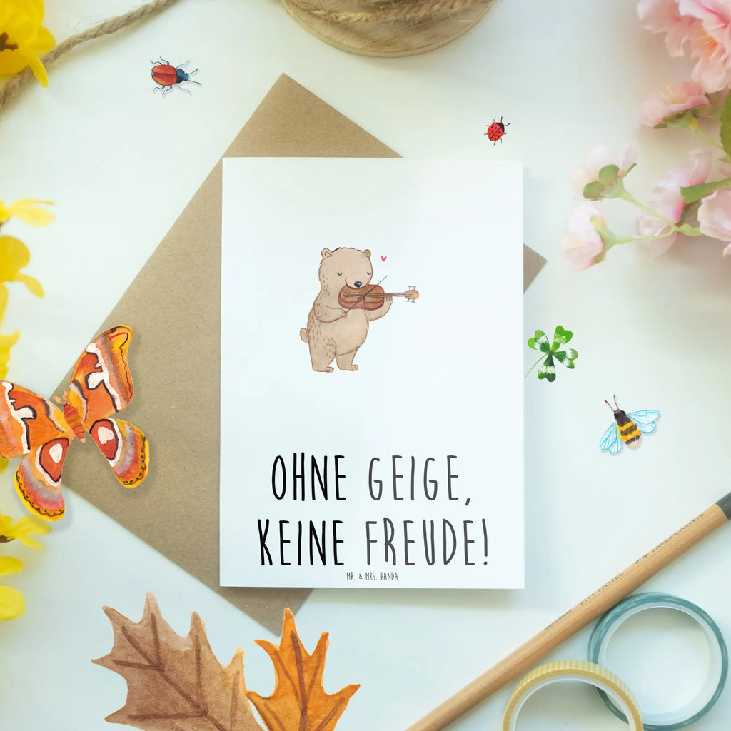 Greetings card Ohne Geige, keine Freude! Geburtstagskarte, Hochzeitskarte, Glückwunschkarte, Klappkarte, Grußkarte, Karte, Einladungskarte, Ansichtskarten, Instrumente, Geschenke Musiker, Musikliebhaber