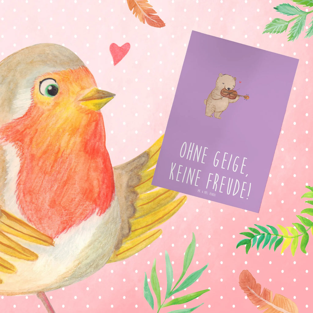 Greetings card Ohne Geige, keine Freude! Geburtstagskarte, Hochzeitskarte, Glückwunschkarte, Klappkarte, Grußkarte, Karte, Einladungskarte, Ansichtskarten, Instrumente, Geschenke Musiker, Musikliebhaber