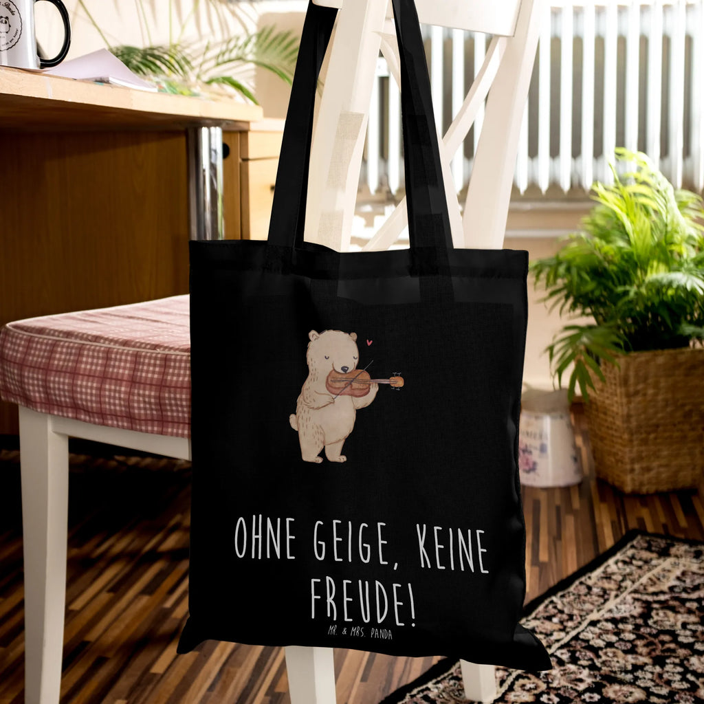 Tote bag Ohne Geige, keine Freude! Einkaufstüte, Stoffbeutel, Strandtasche, Umhängetasche, Stofftasche, Tragetasche, Shopper, Badetasche, Schultertasche, Jutetasche, Beutel, Beuteltasche, Laptoptasche, Tasche, Jutebeutel, Einkaufstasche, Instrumente, Geschenke Musiker, Musikliebhaber