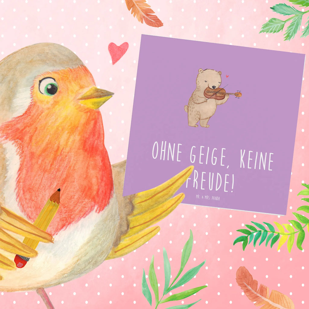 Deluxe Card Ohne Geige, keine Freude! Karte, Geburtstagskarte, Hochwertige Grußkarte, Klappkarte, Einladungskarte, Grußkarte, Hochzeitskarte, Glückwunschkarte, Hochwertige Klappkarte, Instrumente, Geschenke Musiker, Musikliebhaber