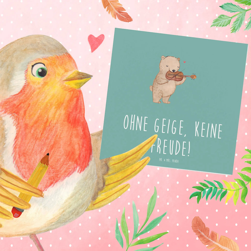 Deluxe Card Ohne Geige, keine Freude! Karte, Geburtstagskarte, Hochwertige Grußkarte, Klappkarte, Einladungskarte, Grußkarte, Hochzeitskarte, Glückwunschkarte, Hochwertige Klappkarte, Instrumente, Geschenke Musiker, Musikliebhaber