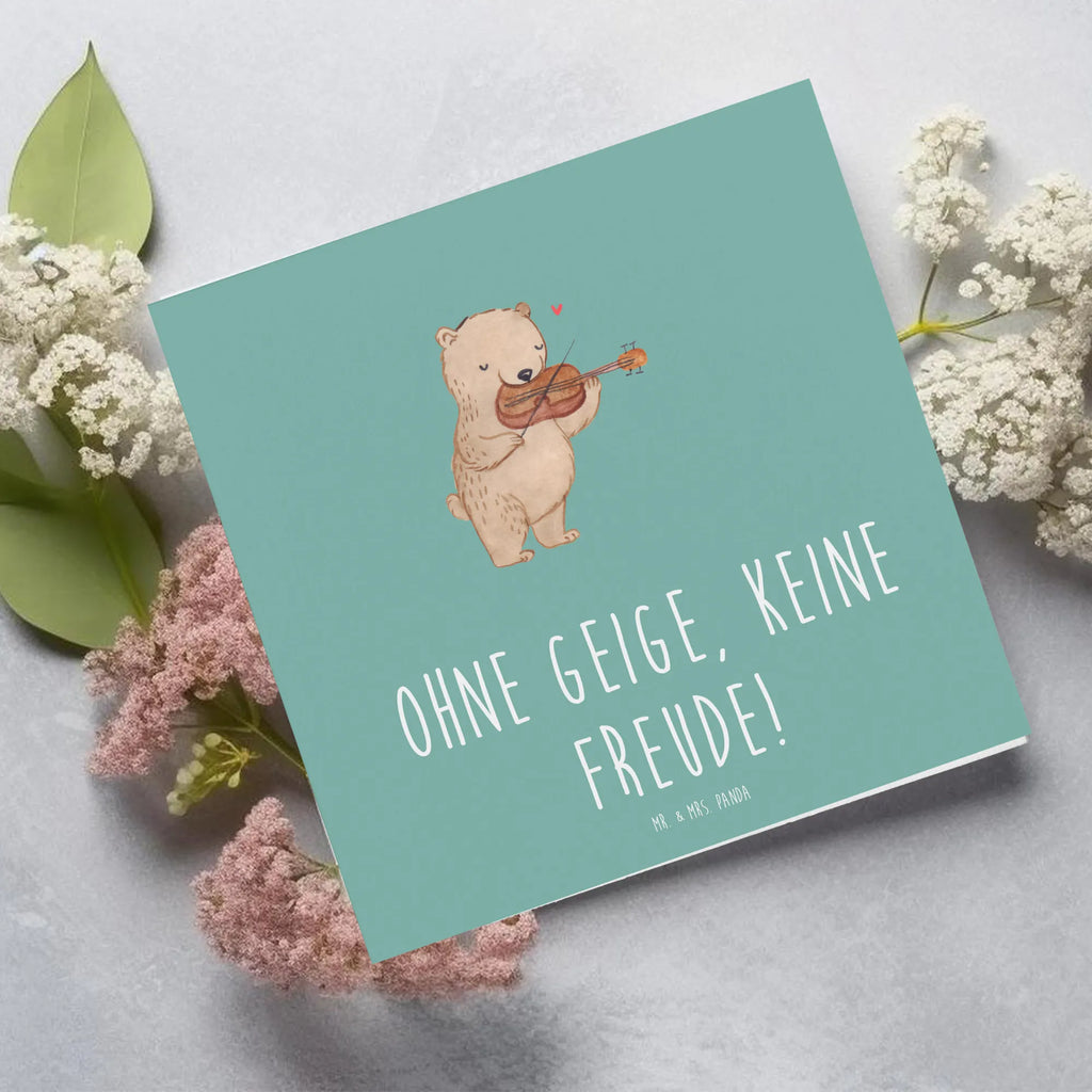 Deluxe Card Ohne Geige, keine Freude! Karte, Geburtstagskarte, Hochwertige Grußkarte, Klappkarte, Einladungskarte, Grußkarte, Hochzeitskarte, Glückwunschkarte, Hochwertige Klappkarte, Instrumente, Geschenke Musiker, Musikliebhaber