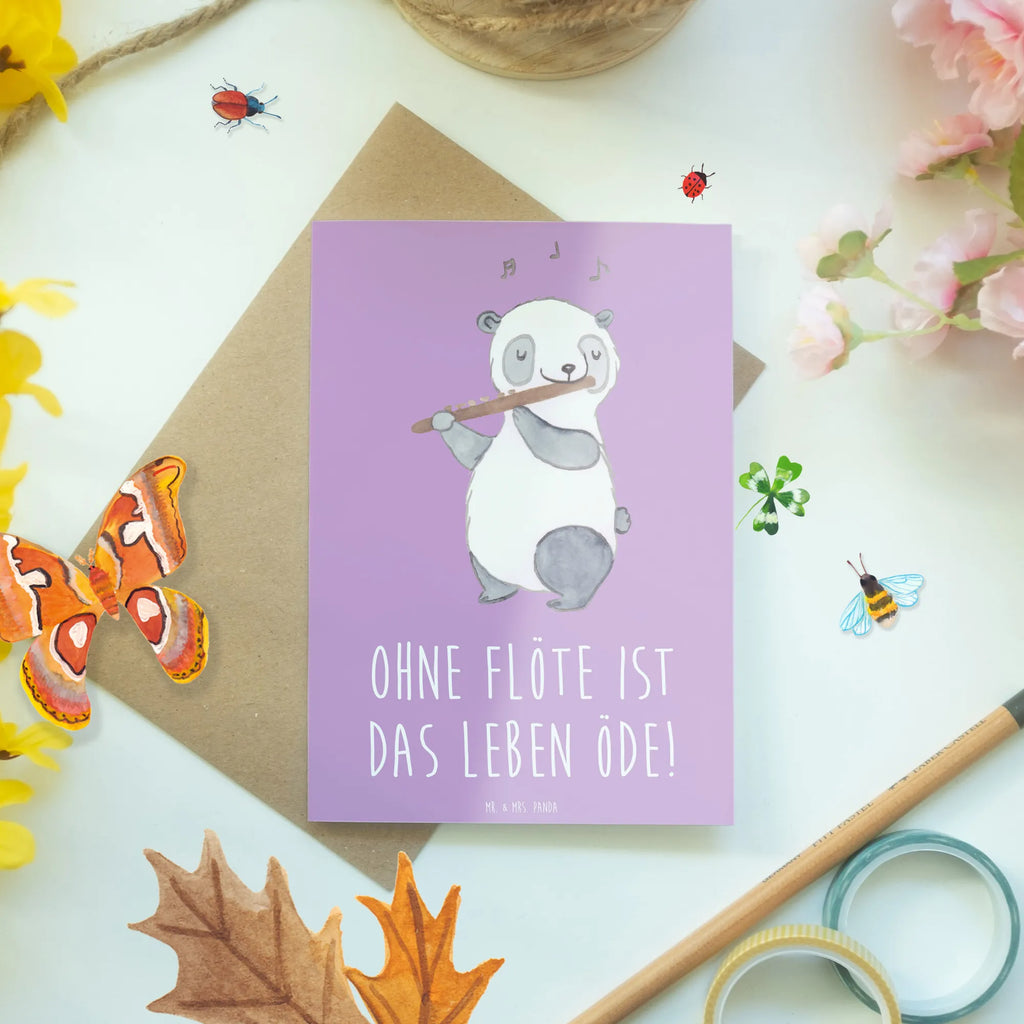 Greetings card Ohne Flöte ist das Leben öde! Karte, Glückwunschkarte, Geburtstagskarte, Grußkarte, Ansichtskarten, Klappkarte, Hochzeitskarte, Einladungskarte, Instrumente, Geschenke Musiker, Musikliebhaber