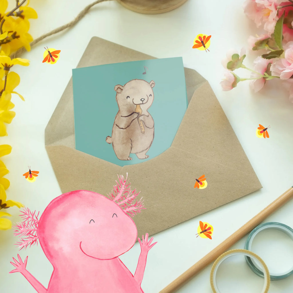Grußkarte Flöte Atem Karte, Glückwunschkarte, Geburtstagskarte, Klappkarte, Einladungskarte, Hochzeitskarte, Grußkarte, Ansichtskarten, Instrumente, Geschenke Musiker, Musikliebhaber