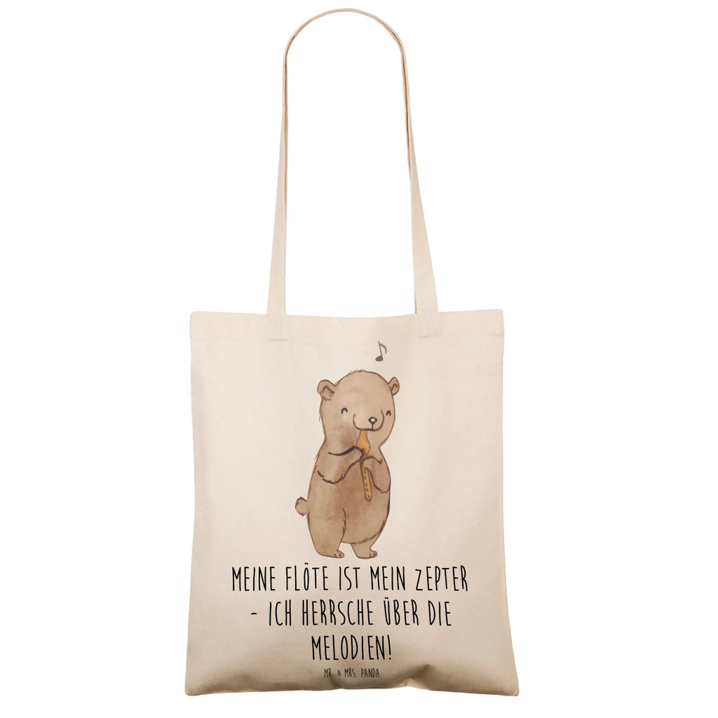 Tote bag Meine Flöte ist mein Zepter - ich herrsche über die Melodien! Stoffbeutel, Einkaufstüte, Laptoptasche, Tragetasche, Stofftasche, Tasche, Shopper, Jutebeutel, Umhängetasche, Badetasche, Strandtasche, Beutel, Einkaufstasche, Schultertasche, Beuteltasche, Jutetasche, Instrumente, Geschenke Musiker, Musikliebhaber