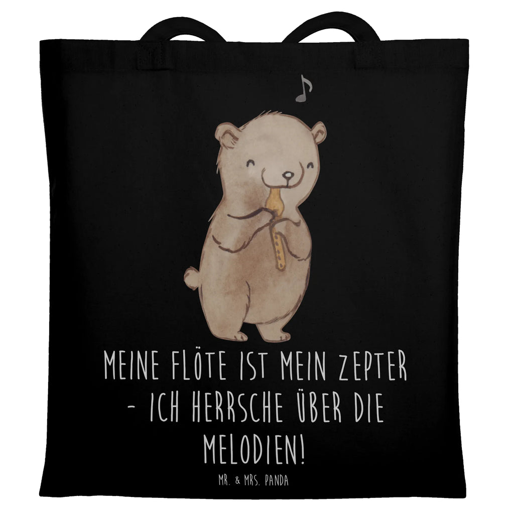 Tote bag Meine Flöte ist mein Zepter - ich herrsche über die Melodien! Stoffbeutel, Einkaufstüte, Laptoptasche, Tragetasche, Stofftasche, Tasche, Shopper, Jutebeutel, Umhängetasche, Badetasche, Strandtasche, Beutel, Einkaufstasche, Schultertasche, Beuteltasche, Jutetasche, Instrumente, Geschenke Musiker, Musikliebhaber