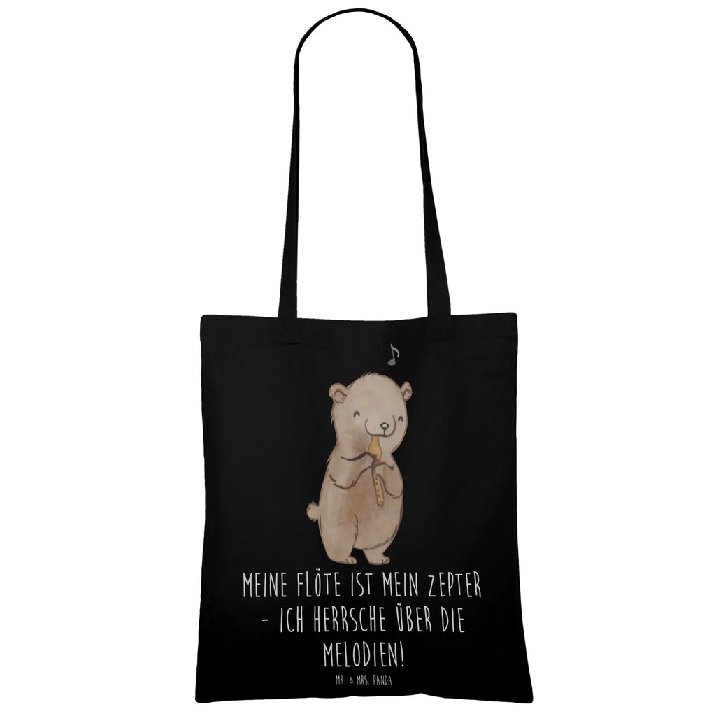 Tote bag Meine Flöte ist mein Zepter - ich herrsche über die Melodien! Stoffbeutel, Einkaufstüte, Laptoptasche, Tragetasche, Stofftasche, Tasche, Shopper, Jutebeutel, Umhängetasche, Badetasche, Strandtasche, Beutel, Einkaufstasche, Schultertasche, Beuteltasche, Jutetasche, Instrumente, Geschenke Musiker, Musikliebhaber