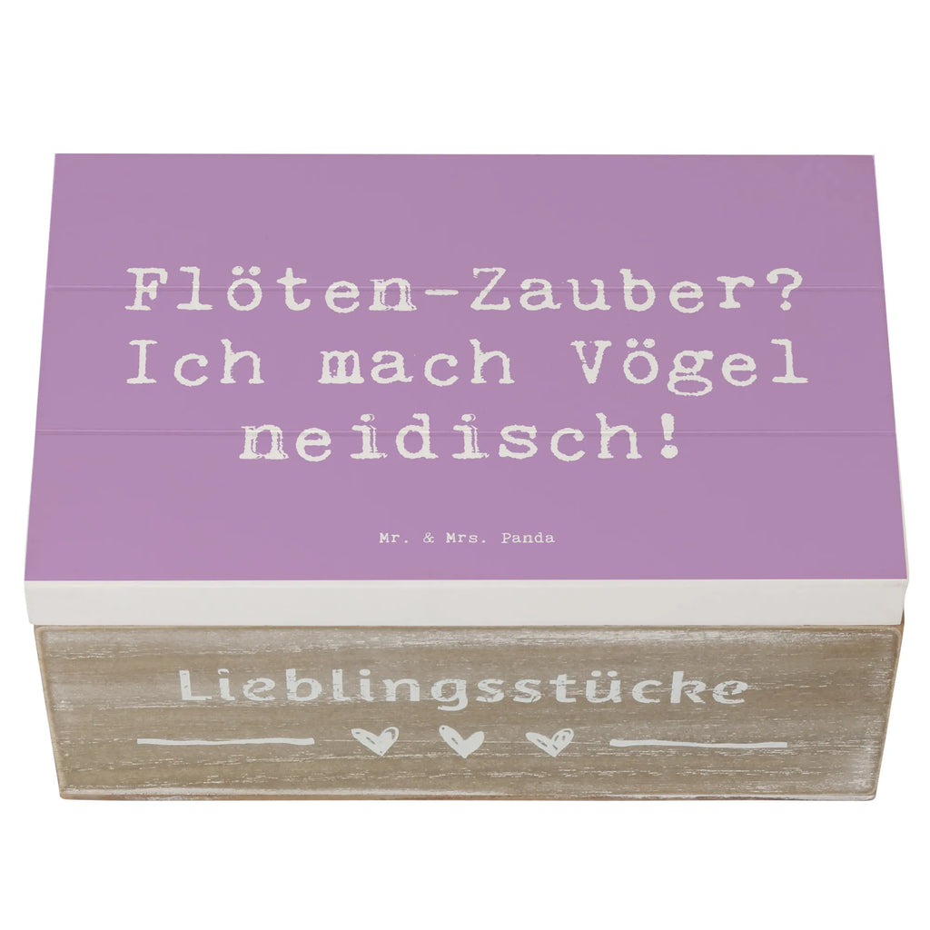Wooden chest Saying Flöten-Zauber? Ich mach Vögel neidisch! Schatulle, Truhe, Aufbewahrungsbox, Geschenkbox, Erinnerungsbox, Kiste, Erinnerungskiste, Geschenkdose, Schatzkiste, Holzkiste, XXL, Dekokiste, Instrumente, Geschenke Musiker, Musikliebhaber
