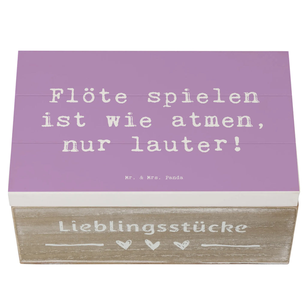 Wooden chest Saying Flöte spielen ist wie atmen, nur lauter! Holzkiste, Geschenkdose, Aufbewahrungsbox, Schatzkiste, XXL, Geschenkbox, Kiste, Erinnerungsbox, Schatulle, Erinnerungskiste, Dekokiste, Truhe, Instrumente, Geschenke Musiker, Musikliebhaber
