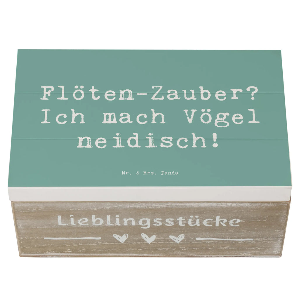 Wooden chest Saying Flöten-Zauber? Ich mach Vögel neidisch! Schatulle, Truhe, Aufbewahrungsbox, Geschenkbox, Erinnerungsbox, Kiste, Erinnerungskiste, Geschenkdose, Schatzkiste, Holzkiste, XXL, Dekokiste, Instrumente, Geschenke Musiker, Musikliebhaber