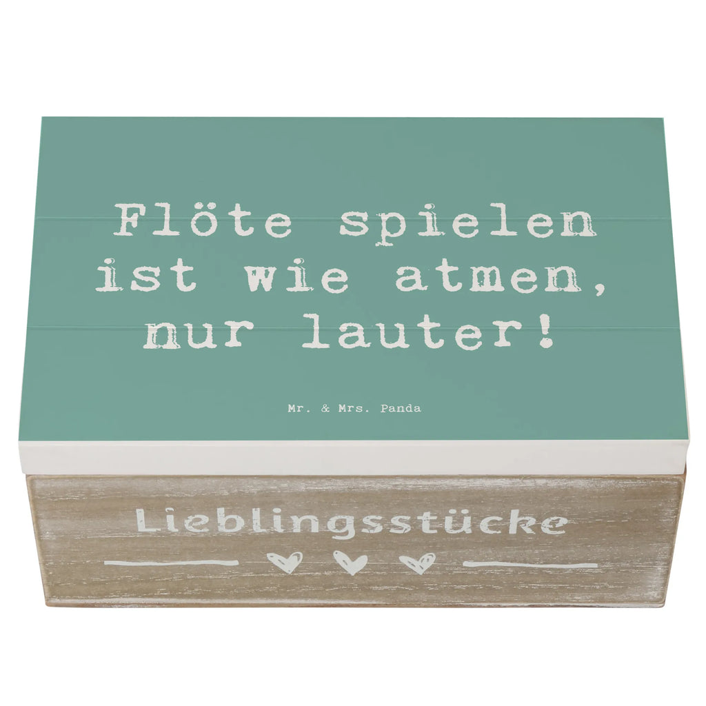 Wooden chest Saying Flöte spielen ist wie atmen, nur lauter! Holzkiste, Geschenkdose, Aufbewahrungsbox, Schatzkiste, XXL, Geschenkbox, Kiste, Erinnerungsbox, Schatulle, Erinnerungskiste, Dekokiste, Truhe, Instrumente, Geschenke Musiker, Musikliebhaber