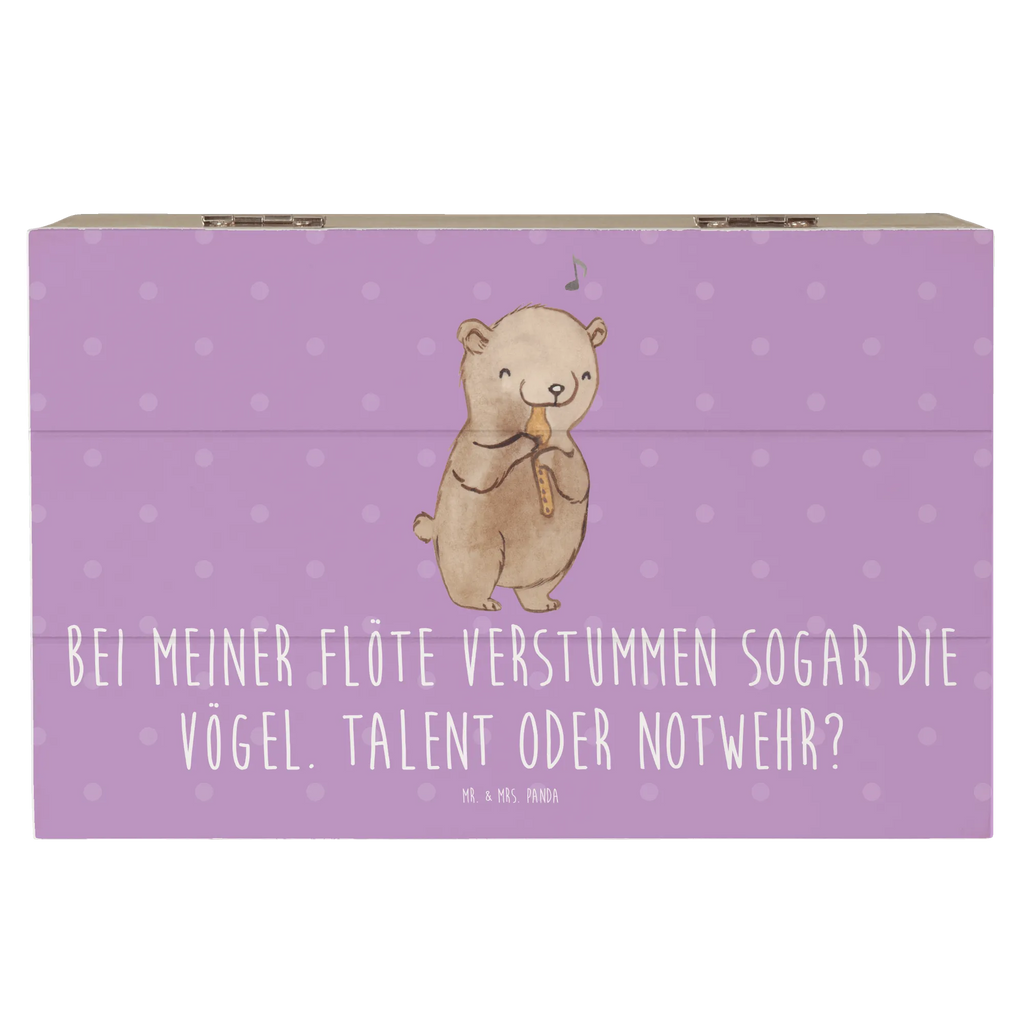 Wooden chest Bei meiner Flöte verstummen sogar die Vögel. Talent oder Notwehr? Holzkiste, Aufbewahrungsbox, Kiste, Truhe, Dekokiste, Geschenkdose, XXL, Geschenkbox, Schatzkiste, Erinnerungsbox, Erinnerungskiste, Schatulle, Instrumente, Geschenke Musiker, Musikliebhaber