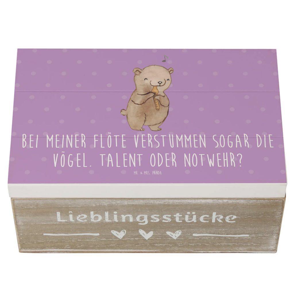 Wooden chest Bei meiner Flöte verstummen sogar die Vögel. Talent oder Notwehr? Holzkiste, Aufbewahrungsbox, Kiste, Truhe, Dekokiste, Geschenkdose, XXL, Geschenkbox, Schatzkiste, Erinnerungsbox, Erinnerungskiste, Schatulle, Instrumente, Geschenke Musiker, Musikliebhaber