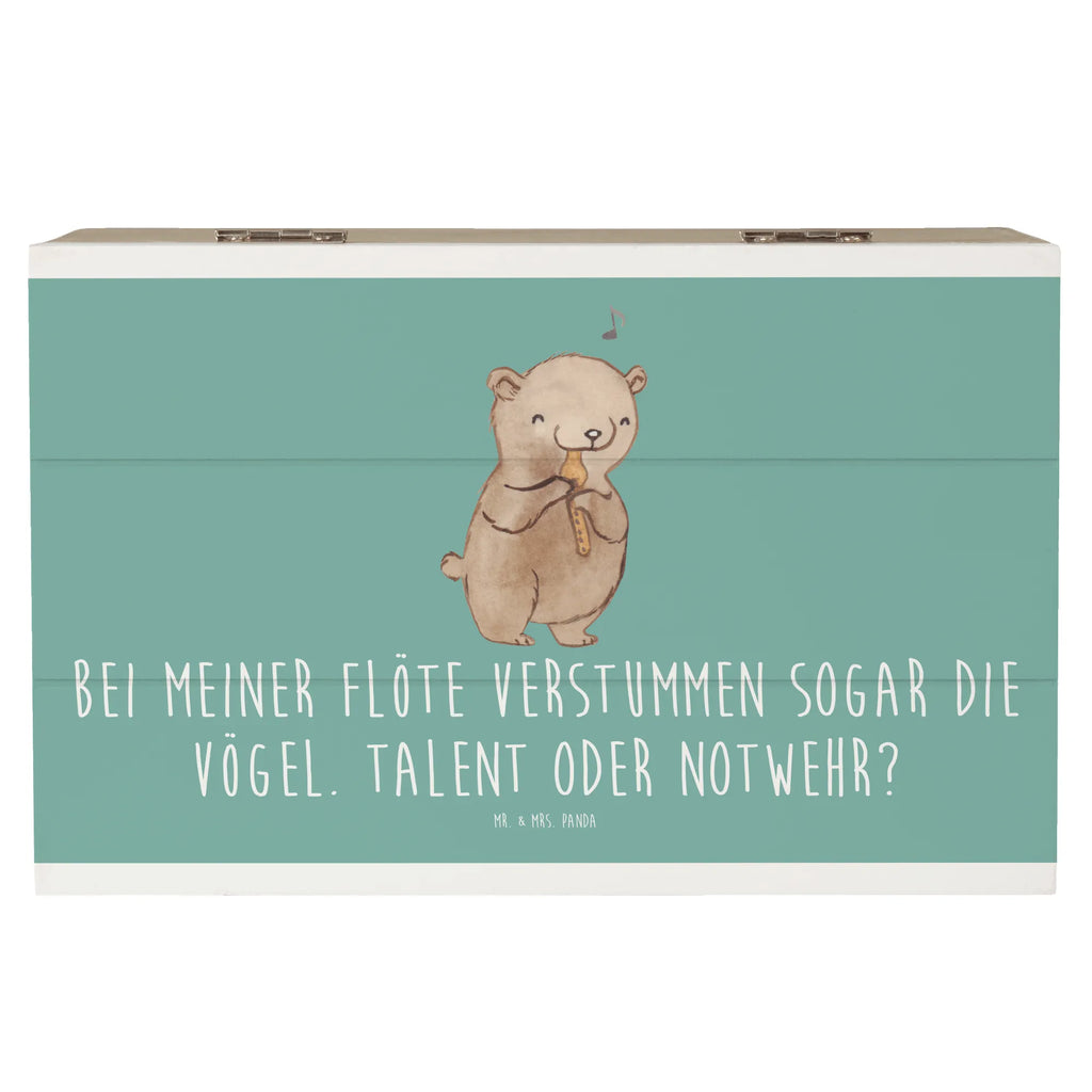 Wooden chest Bei meiner Flöte verstummen sogar die Vögel. Talent oder Notwehr? Holzkiste, Aufbewahrungsbox, Kiste, Truhe, Dekokiste, Geschenkdose, XXL, Geschenkbox, Schatzkiste, Erinnerungsbox, Erinnerungskiste, Schatulle, Instrumente, Geschenke Musiker, Musikliebhaber