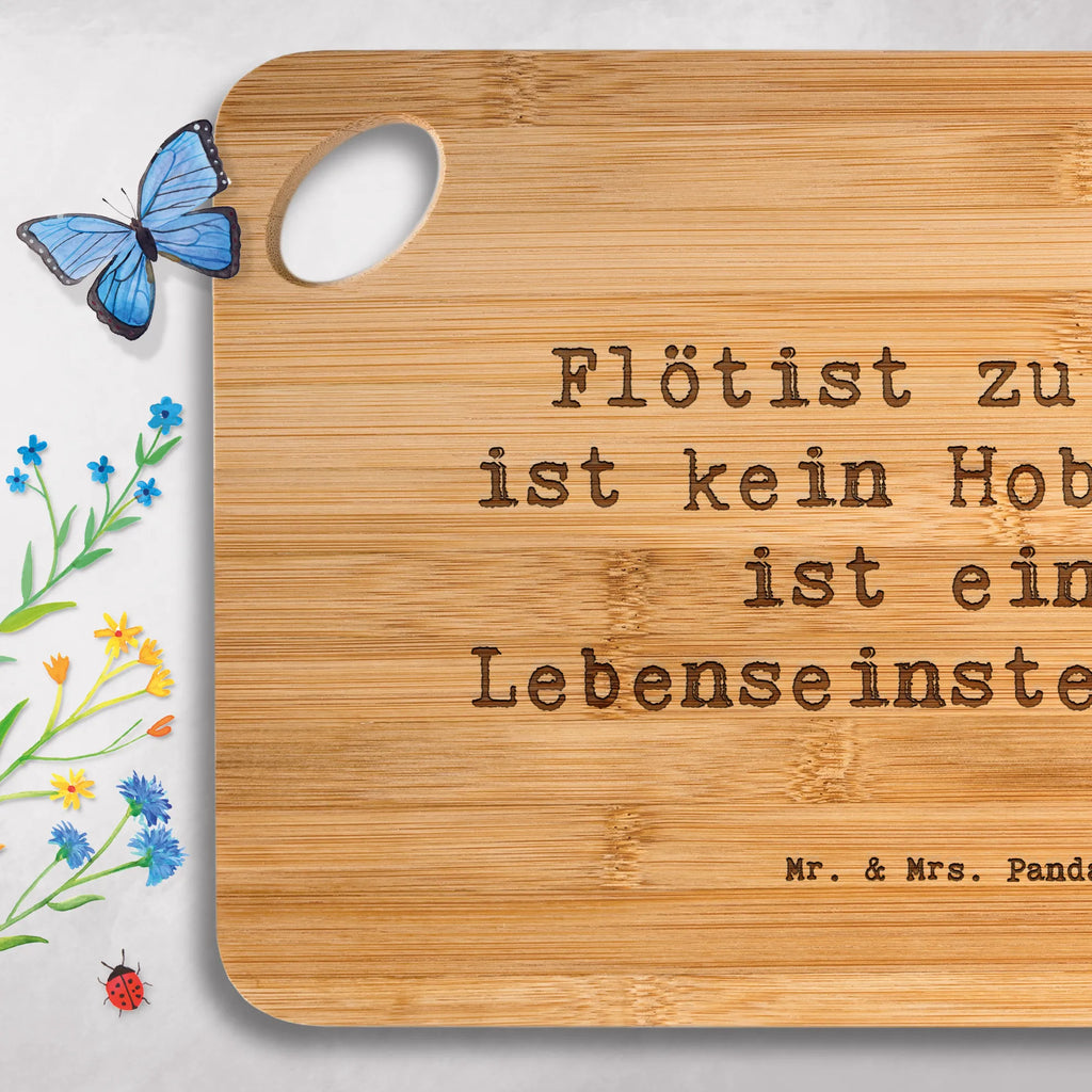 Bambus - deska do krojenia Przysłowie Flötist zu sein ist kein Hobby, es ist eine Lebenseinstellung. Instrumenty, prezenty dla muzyków, miłośników muzyki