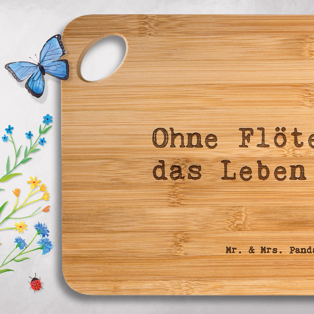 Bambus - deska do krojenia Przysłowie Ohne Flöte ist das Leben öde! Instrumenty, prezenty dla muzyków, miłośników muzyki