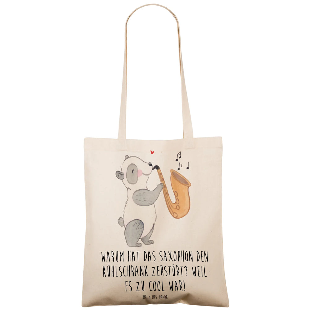 Tote bag Warum hat das Saxophon den Kühlschrank zerstört? Weil es zu cool war! Stoffbeutel, Einkaufstasche, Beuteltasche, Beutel, Tragetasche, Laptoptasche, Umhängetasche, Einkaufstüte, Tasche, Badetasche, Stofftasche, Schultertasche, Jutetasche, Jutebeutel, Shopper, Strandtasche, Instrumente, Geschenke Musiker, Musikliebhaber