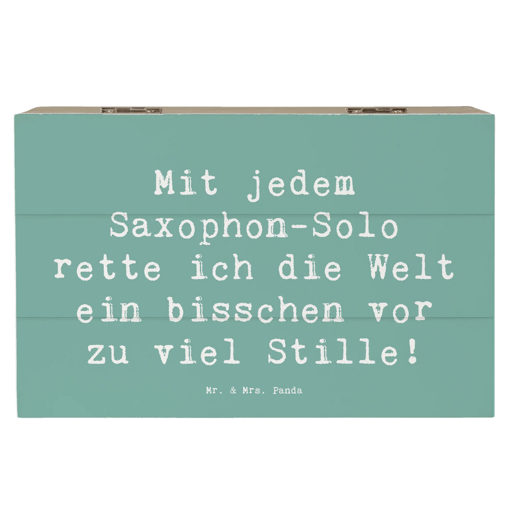 Wooden chest Saying Mit jedem Saxophon-Solo rette ich die Welt ein bisschen vor zu viel Stille! Aufbewahrungsbox, XXL, Dekokiste, Erinnerungsbox, Schatulle, Erinnerungskiste, Holzkiste, Geschenkbox, Kiste, Geschenkdose, Schatzkiste, Truhe, Instrumente, Geschenke Musiker, Musikliebhaber