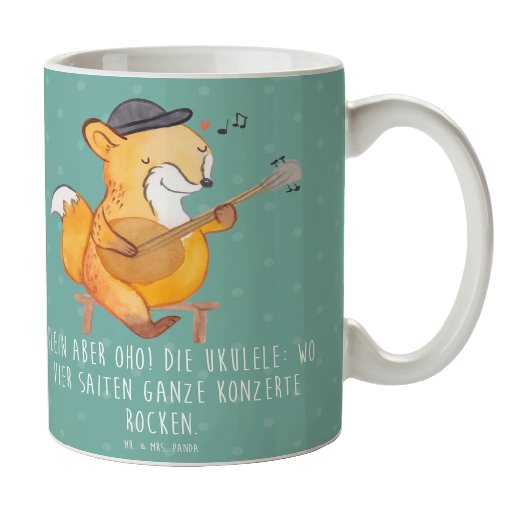 Mug Klein aber oho! Die Ukulele: wo vier Saiten ganze Konzerte rocken. Tasse, Kaffeetasse, Teetasse, Porzellantasse, Bürotasse, Keramiktasse, Geschenktasse, Tasse mit Motiven, Tasse mit Zitaten, Instrumente, Geschenke Musiker, Musikliebhaber