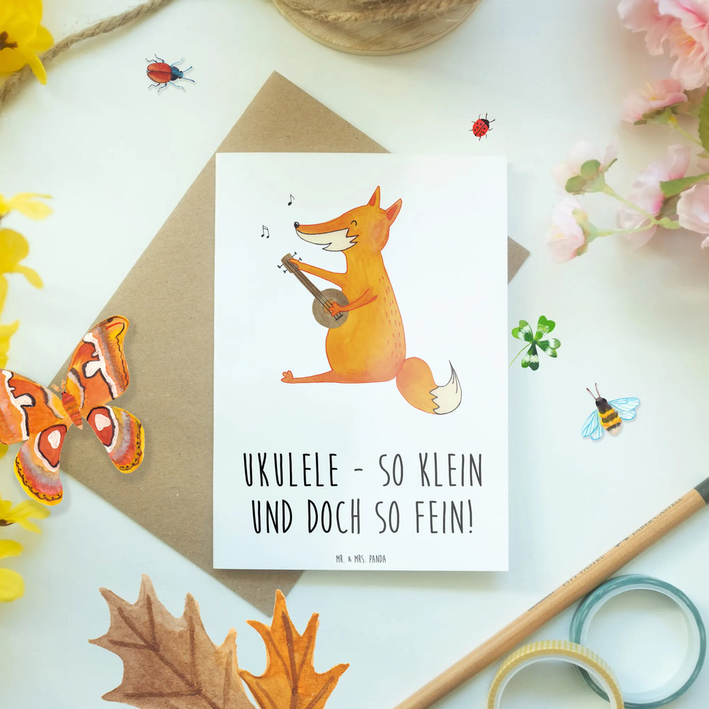 Greetings card Ukulele - so klein und doch so fein! Hochzeitskarte, Geburtstagskarte, Ansichtskarten, Grußkarte, Klappkarte, Glückwunschkarte, Karte, Einladungskarte, Instrumente, Geschenke Musiker, Musikliebhaber