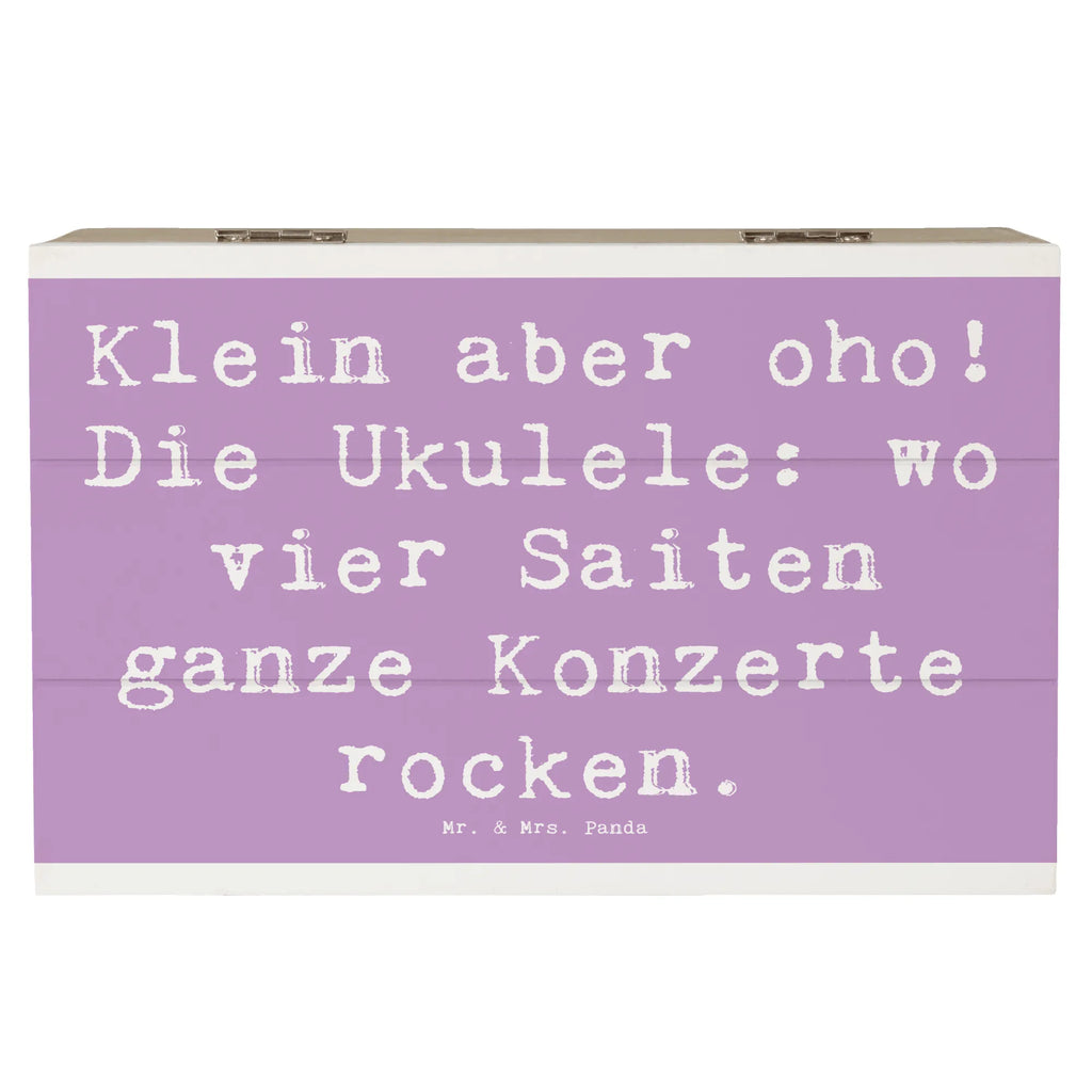 Wooden chest Saying Klein aber oho! Die Ukulele: wo vier Saiten ganze Konzerte rocken. Aufbewahrungsbox, Kiste, Holzkiste, Geschenkdose, Truhe, Schatulle, Geschenkbox, Schatzkiste, XXL, Erinnerungskiste, Erinnerungsbox, Dekokiste, Instrumente, Geschenke Musiker, Musikliebhaber