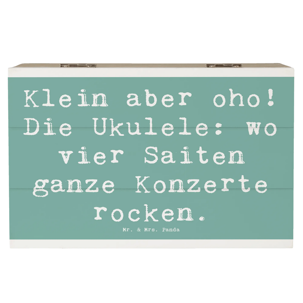 Wooden chest Saying Klein aber oho! Die Ukulele: wo vier Saiten ganze Konzerte rocken. Aufbewahrungsbox, Kiste, Holzkiste, Geschenkdose, Truhe, Schatulle, Geschenkbox, Schatzkiste, XXL, Erinnerungskiste, Erinnerungsbox, Dekokiste, Instrumente, Geschenke Musiker, Musikliebhaber