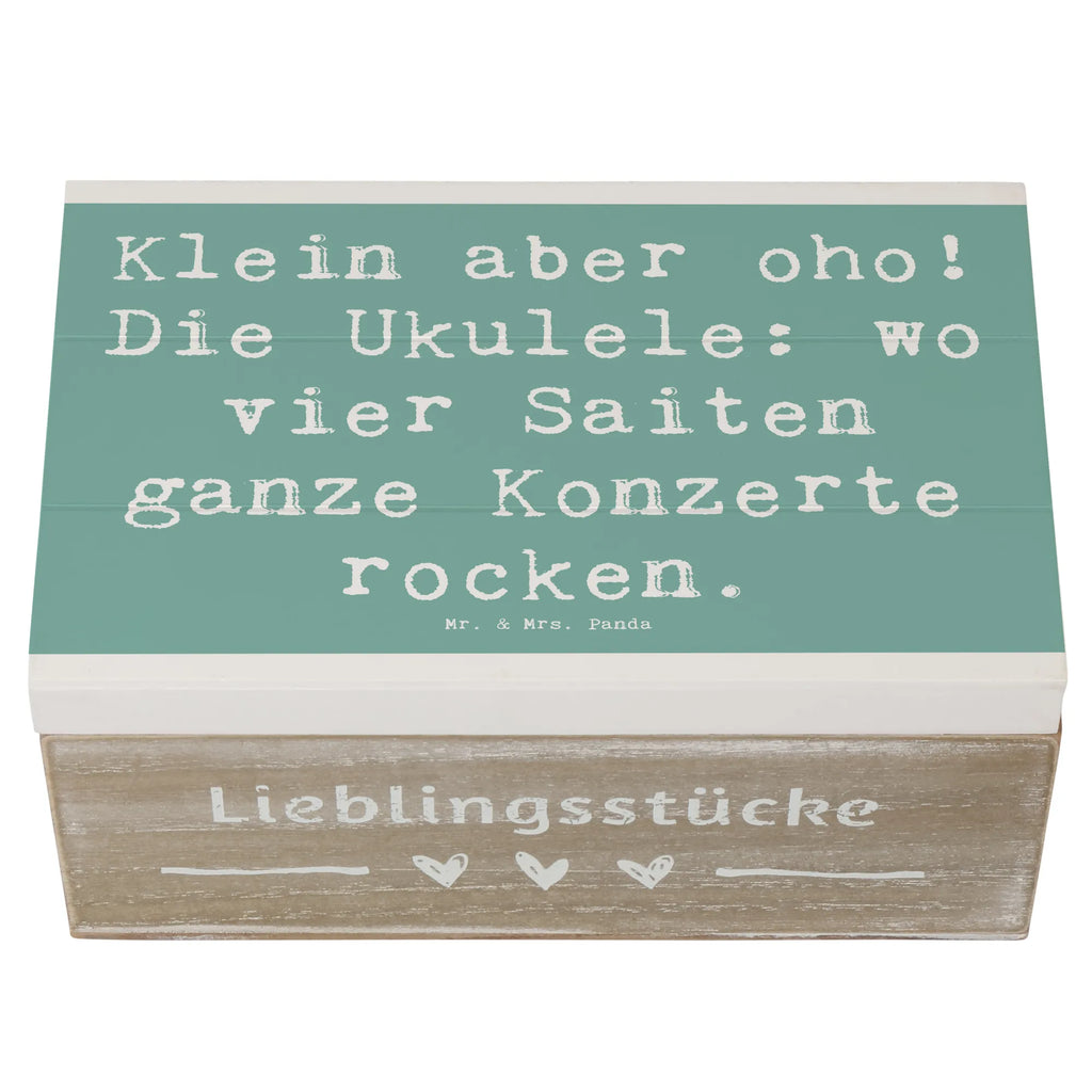 Wooden chest Saying Klein aber oho! Die Ukulele: wo vier Saiten ganze Konzerte rocken. Aufbewahrungsbox, Kiste, Holzkiste, Geschenkdose, Truhe, Schatulle, Geschenkbox, Schatzkiste, XXL, Erinnerungskiste, Erinnerungsbox, Dekokiste, Instrumente, Geschenke Musiker, Musikliebhaber