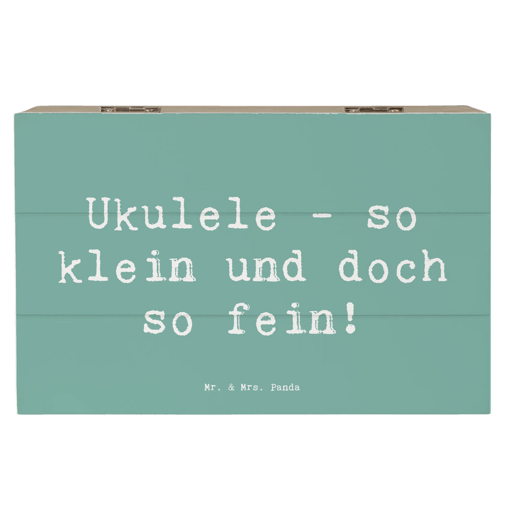 Wooden chest Saying Ukulele - so klein und doch so fein! Schatzkiste, Geschenkbox, Dekokiste, Geschenkdose, Holzkiste, Kiste, Erinnerungskiste, XXL, Erinnerungsbox, Schatulle, Aufbewahrungsbox, Truhe, Instrumente, Geschenke Musiker, Musikliebhaber