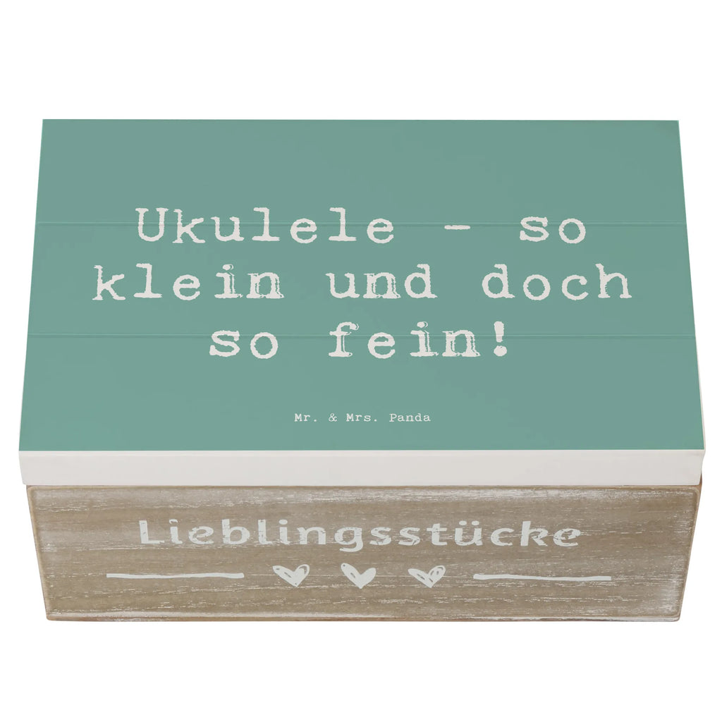 Wooden chest Saying Ukulele - so klein und doch so fein! Schatzkiste, Geschenkbox, Dekokiste, Geschenkdose, Holzkiste, Kiste, Erinnerungskiste, XXL, Erinnerungsbox, Schatulle, Aufbewahrungsbox, Truhe, Instrumente, Geschenke Musiker, Musikliebhaber