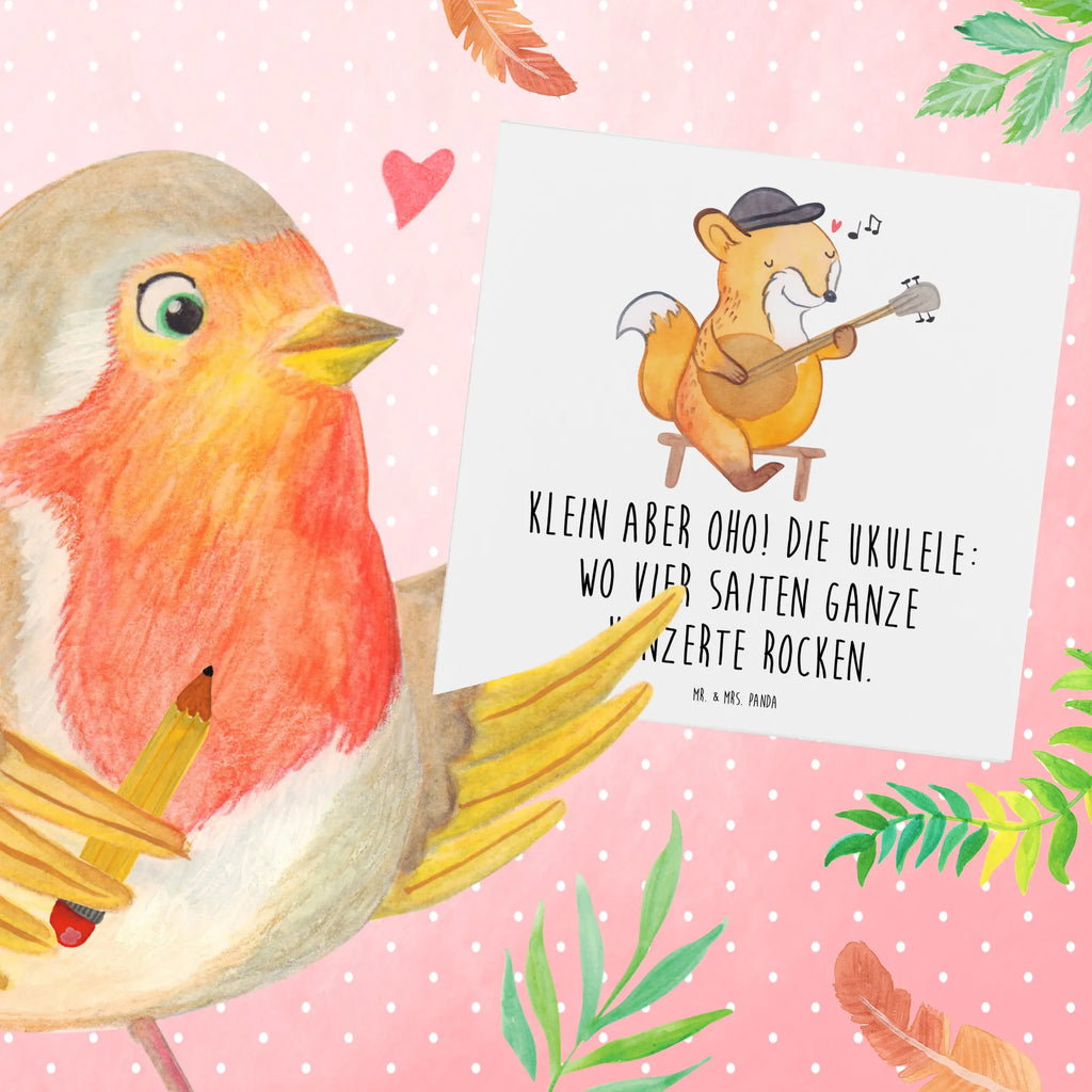 Deluxe Card Klein aber oho! Die Ukulele: wo vier Saiten ganze Konzerte rocken. Geburtstagskarte, Einladungskarte, Klappkarte, Karte, Hochwertige Klappkarte, Glückwunschkarte, Grußkarte, Hochzeitskarte, Hochwertige Grußkarte, Instrumente, Geschenke Musiker, Musikliebhaber