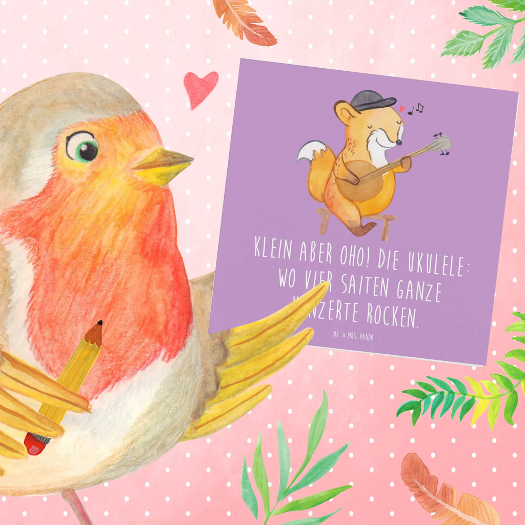 Deluxe Card Klein aber oho! Die Ukulele: wo vier Saiten ganze Konzerte rocken. Geburtstagskarte, Einladungskarte, Klappkarte, Karte, Hochwertige Klappkarte, Glückwunschkarte, Grußkarte, Hochzeitskarte, Hochwertige Grußkarte, Instrumente, Geschenke Musiker, Musikliebhaber