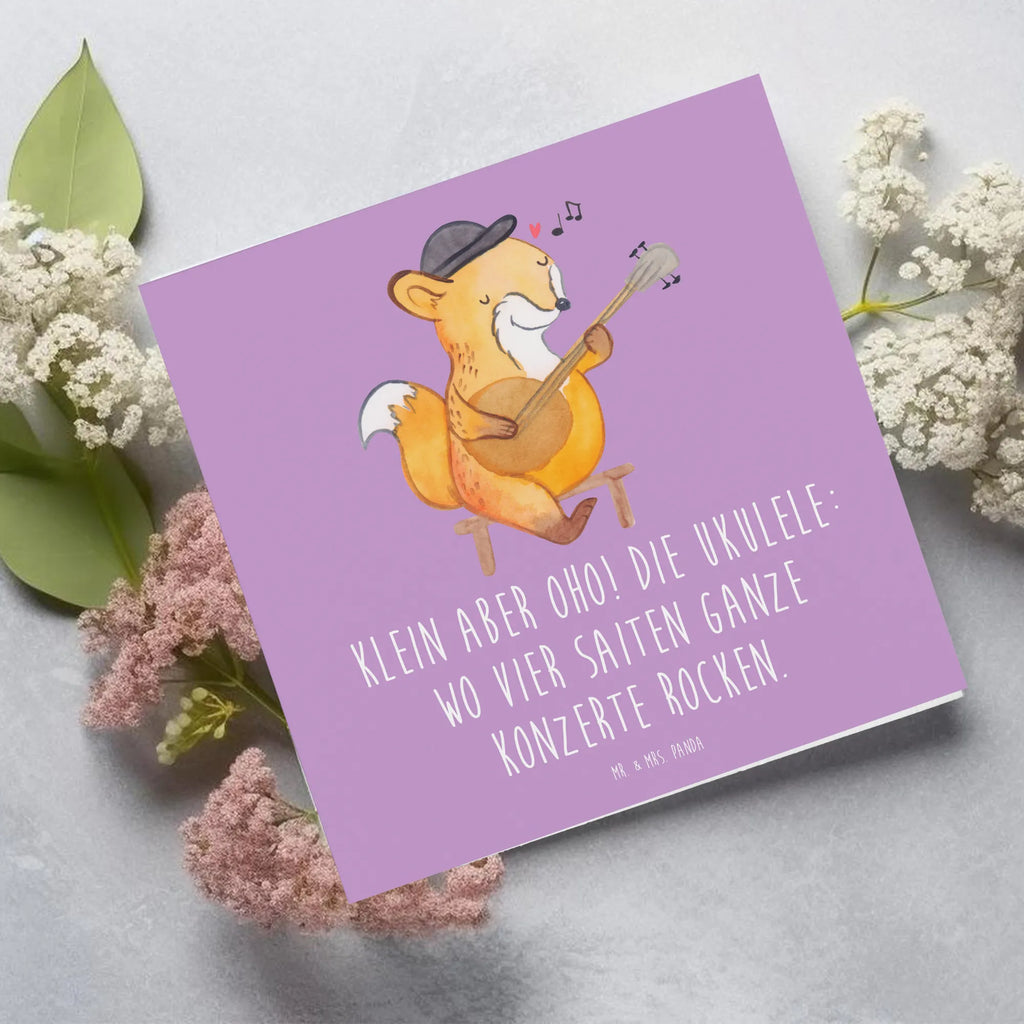 Deluxe Card Klein aber oho! Die Ukulele: wo vier Saiten ganze Konzerte rocken. Geburtstagskarte, Einladungskarte, Klappkarte, Karte, Hochwertige Klappkarte, Glückwunschkarte, Grußkarte, Hochzeitskarte, Hochwertige Grußkarte, Instrumente, Geschenke Musiker, Musikliebhaber