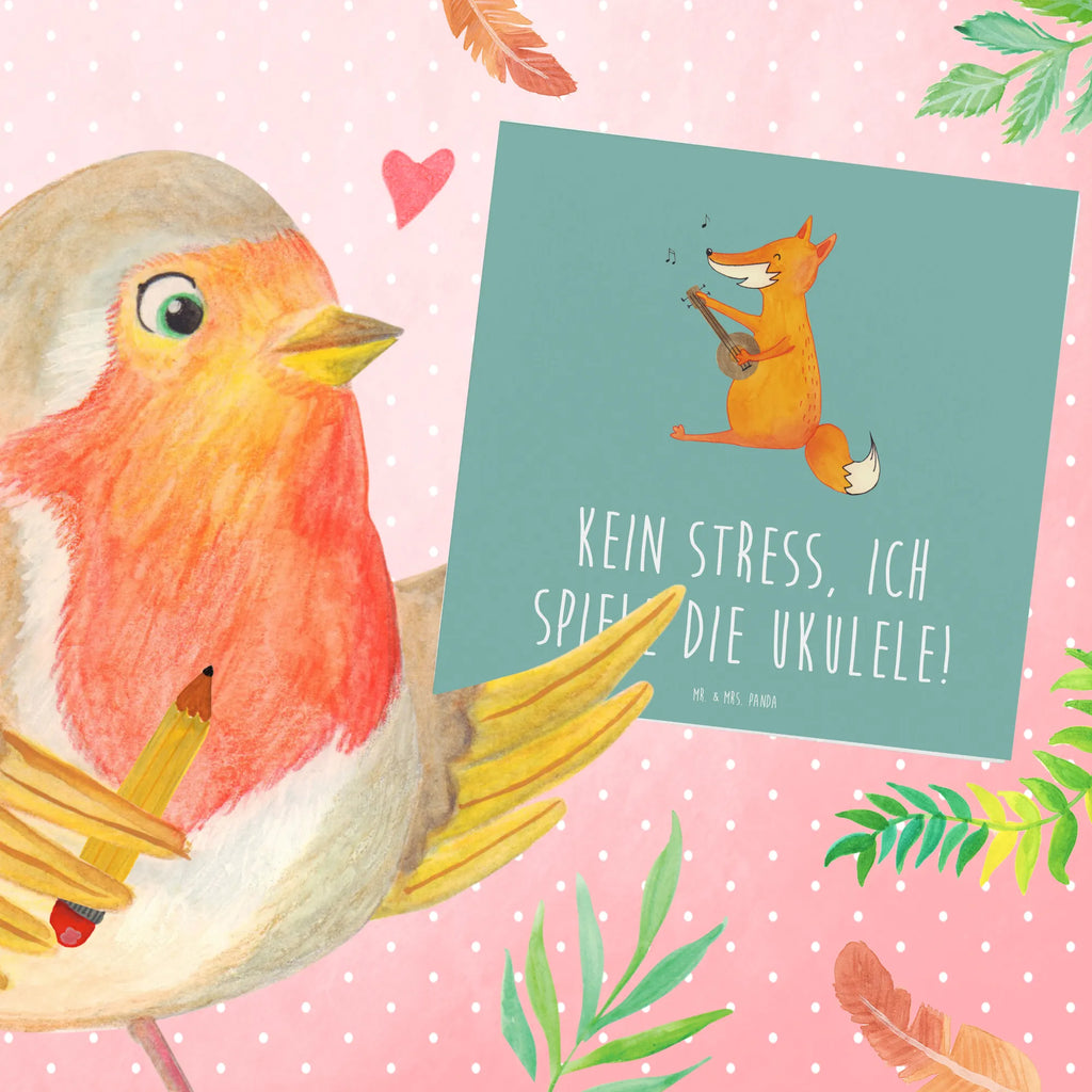 Deluxe Card Kein Stress, ich spiele die Ukulele! Karte, Geburtstagskarte, Glückwunschkarte, Hochwertige Klappkarte, Grußkarte, Hochzeitskarte, Hochwertige Grußkarte, Einladungskarte, Klappkarte, Instrumente, Geschenke Musiker, Musikliebhaber