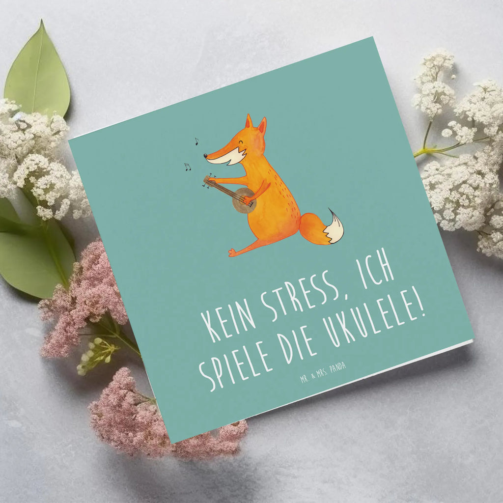 Deluxe Card Kein Stress, ich spiele die Ukulele! Karte, Geburtstagskarte, Glückwunschkarte, Hochwertige Klappkarte, Grußkarte, Hochzeitskarte, Hochwertige Grußkarte, Einladungskarte, Klappkarte, Instrumente, Geschenke Musiker, Musikliebhaber
