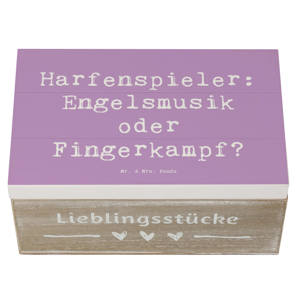 Wooden chest Saying Harfenspieler: Engelsmusik oder Fingerkampf? XXL, Geschenkdose, Truhe, Kiste, Schatulle, Geschenkbox, Dekokiste, Erinnerungskiste, Holzkiste, Erinnerungsbox, Aufbewahrungsbox, Schatzkiste, Instrumente, Geschenke Musiker, Musikliebhaber