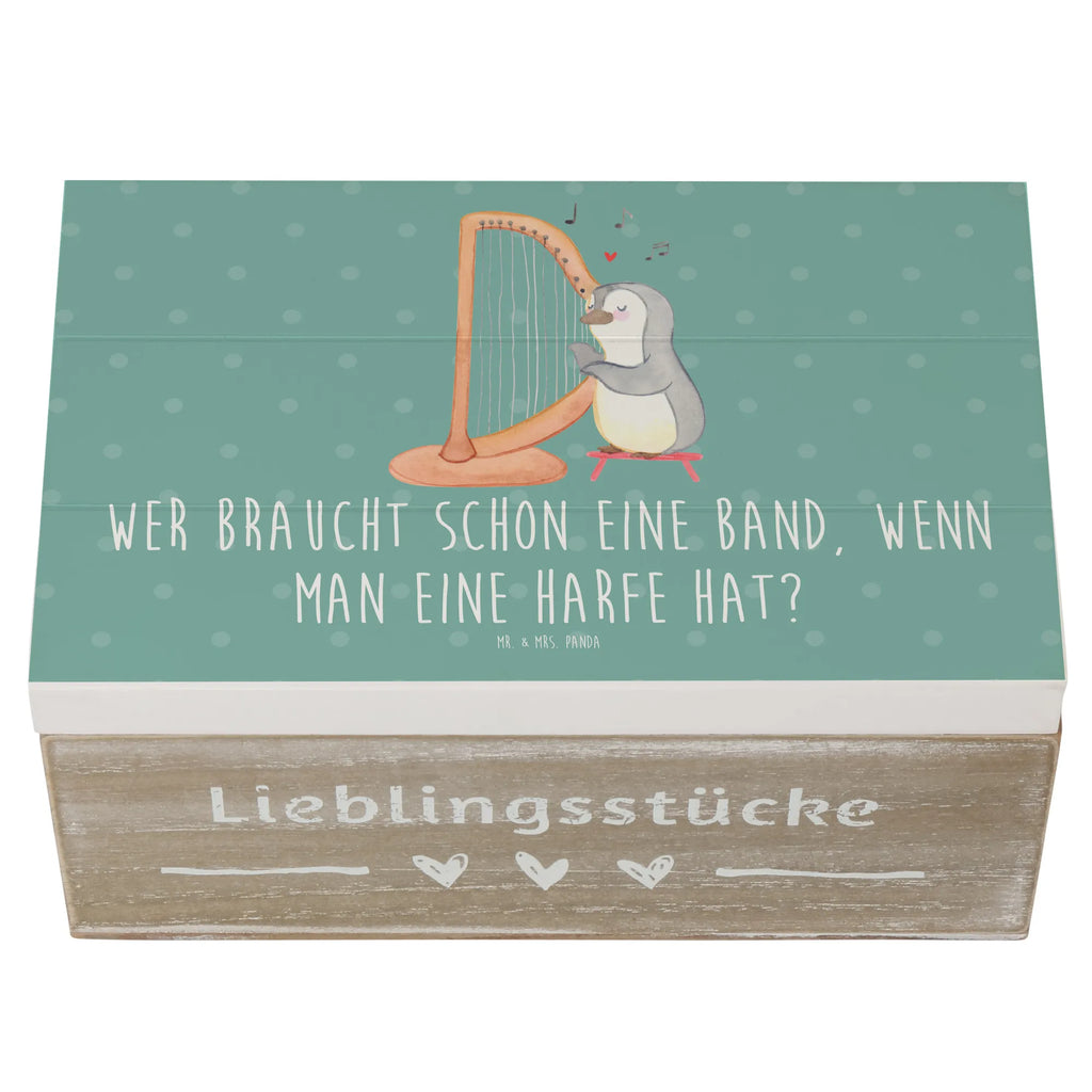 Holzkiste Wer braucht schon eine Band, wenn man eine Harfe hat? Schatzkiste, Geschenkbox, Truhe, XXL, Dekokiste, Aufbewahrungsbox, Holzkiste, Kiste, Schatulle, Erinnerungskiste, Geschenkdose, Erinnerungsbox, Instrumente, Geschenke Musiker, Musikliebhaber