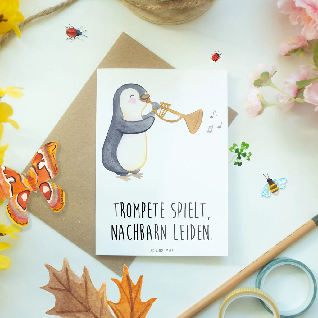 Grußkarte Trompete Freude Einladungskarte, Grußkarte, Karte, Klappkarte, Glückwunschkarte, Hochzeitskarte, Ansichtskarten, Geburtstagskarte, Instrumente, Geschenke Musiker, Musikliebhaber