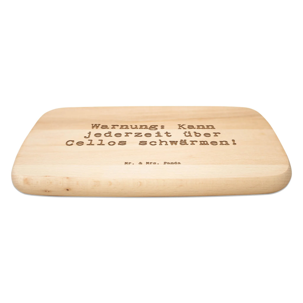 Serving board Saying Warnung: Kann jederzeit über Cellos schwärmen! Board, cutting board, breakfast board, Instruments, gifts for musicians, music enthusiasts